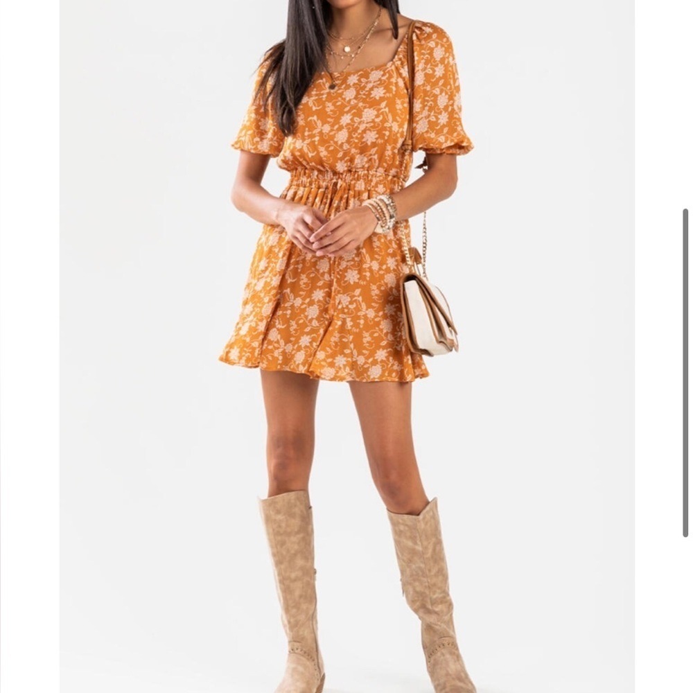 ROWA Floral Peasant Short Sleeves Dress Size M